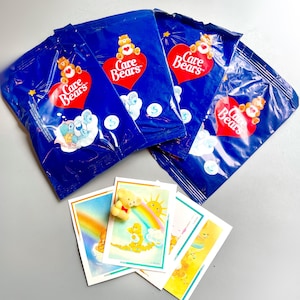 Vintage Care Bears Sticker Figure Blind Bag, Care Bear Sealed 80&#39;s 90&#39;s Stickers Flocked Mini Figure, Baio Italy Care Bear 80&#39;s Nostalgia
