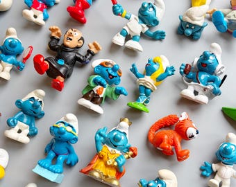Grande Maison Des Schtroumpfs Avec 6 Figurines – Vintage, Occasion
