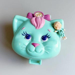 Vintage Polly Pocket Cuddly Kitty, Polly Pocket Cute Pastel Cat Compact With Polly  90&#39;s Girls Toy
