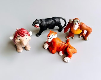 Vintage Jungle Book Bullyland Figures, CHOOSE YOUR OWN, Vintage Disney Jungle Book Bully Plastic Figures, Mowgli, Shere Khan, Hathi Jr