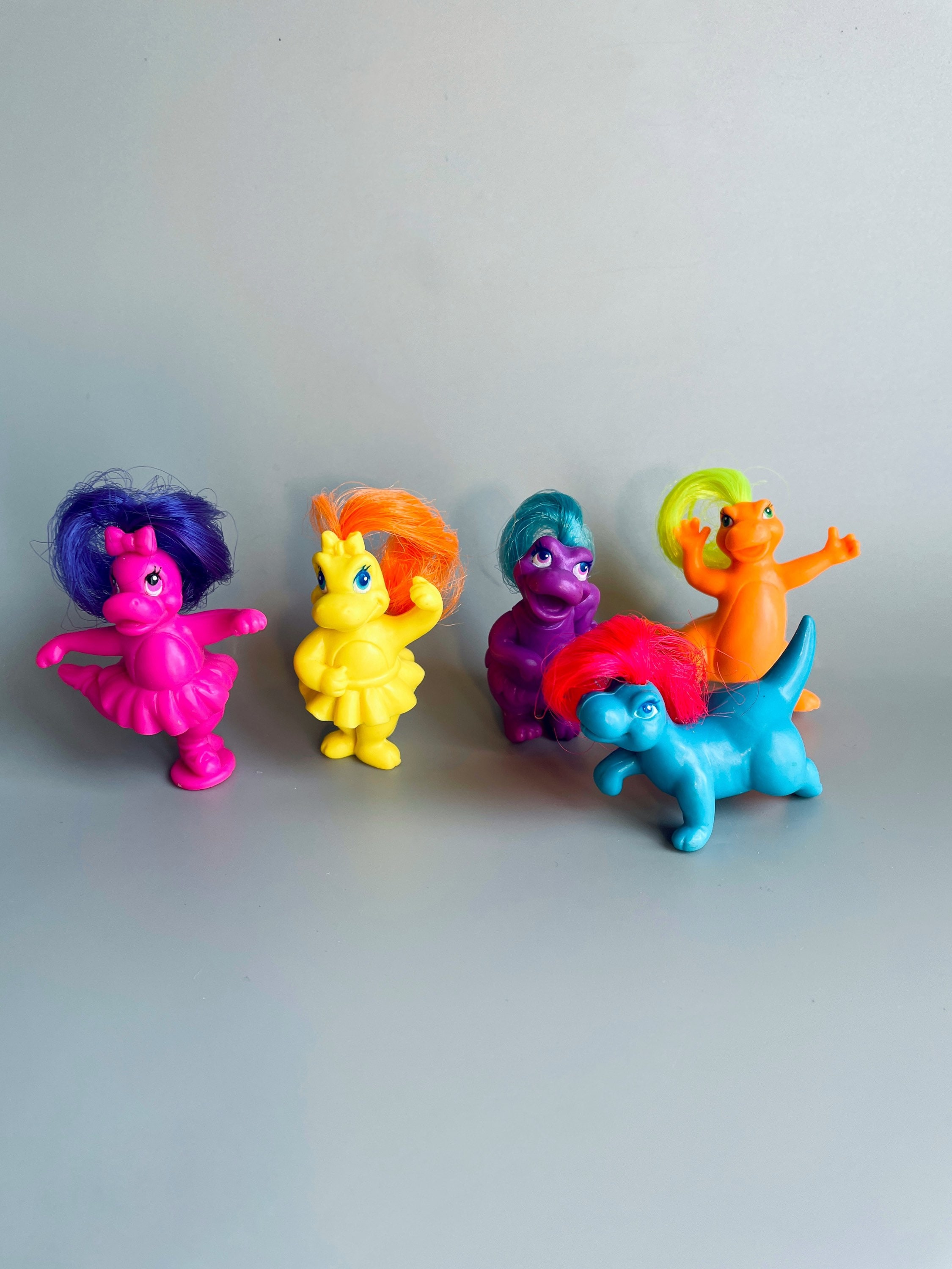 Mini Darlin' Dinos, 90's Dinosaurs With Long Hair, Cute Rainbow