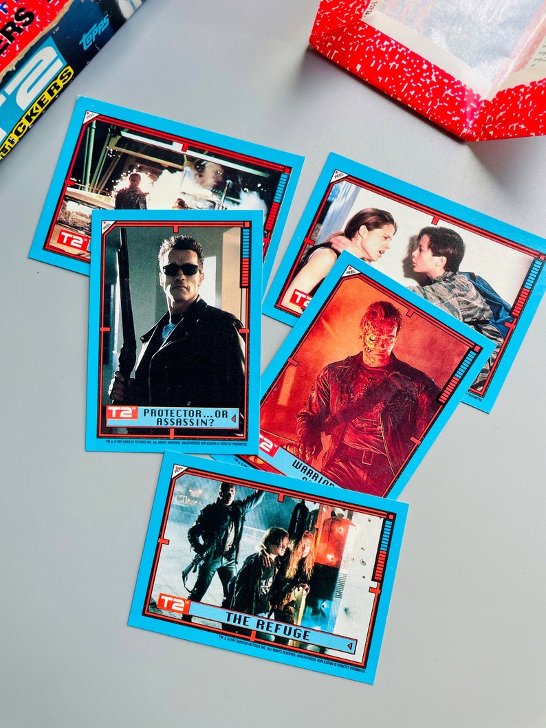 Terminator 2 Sticker Cards Terminator Judgement Day Sticker Packs, Topps 1992 Terminator Trading ...