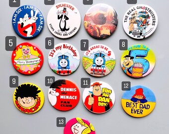 ヴィンテージボタンバッジ、80年代90年代の子供用バッジ、ゴースト