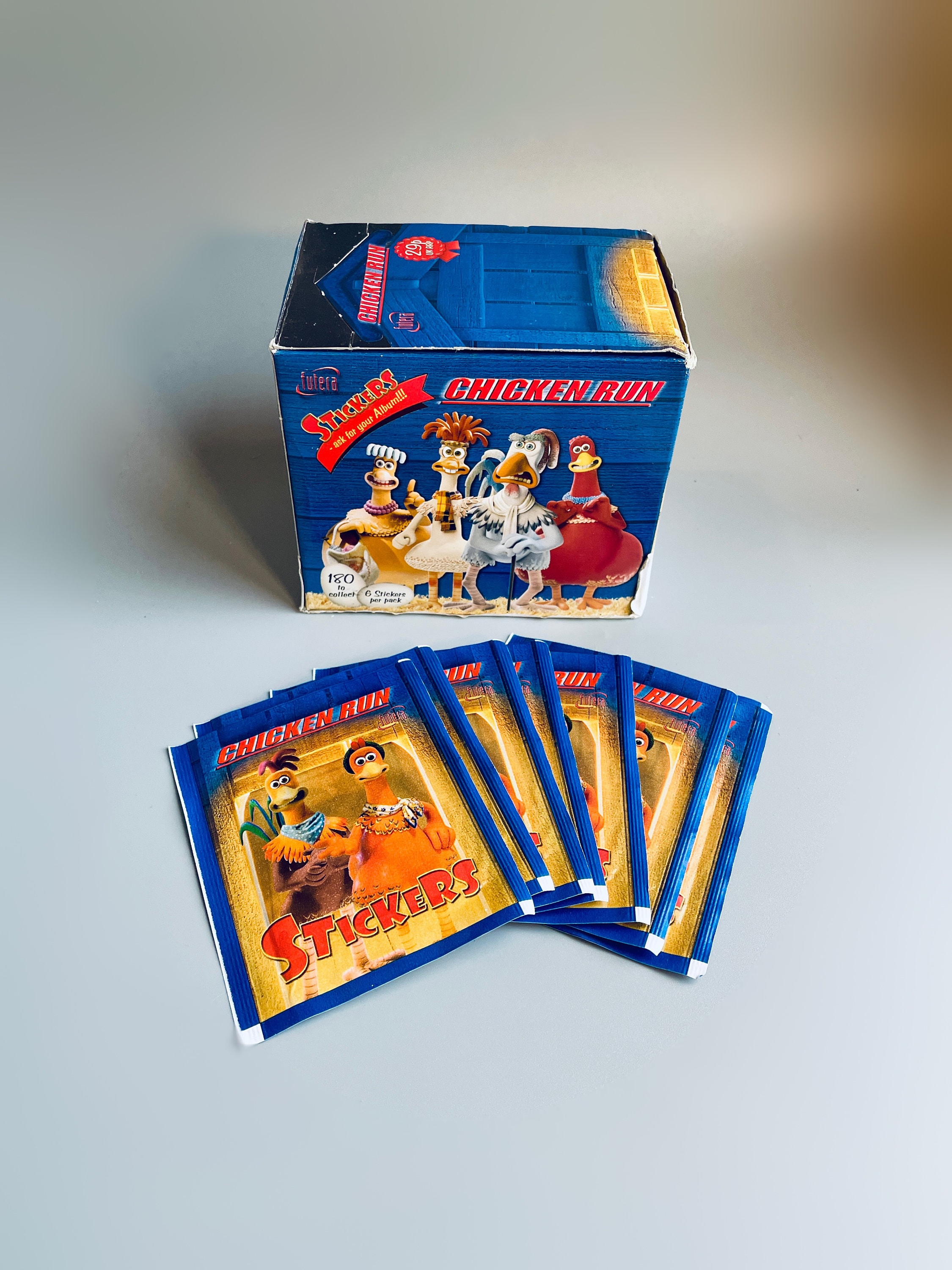 Chicken Run Stickers, Sealed Vintage Chicken Run Stickers Futera, Collectible Sticker Packs 2000's Film Merch