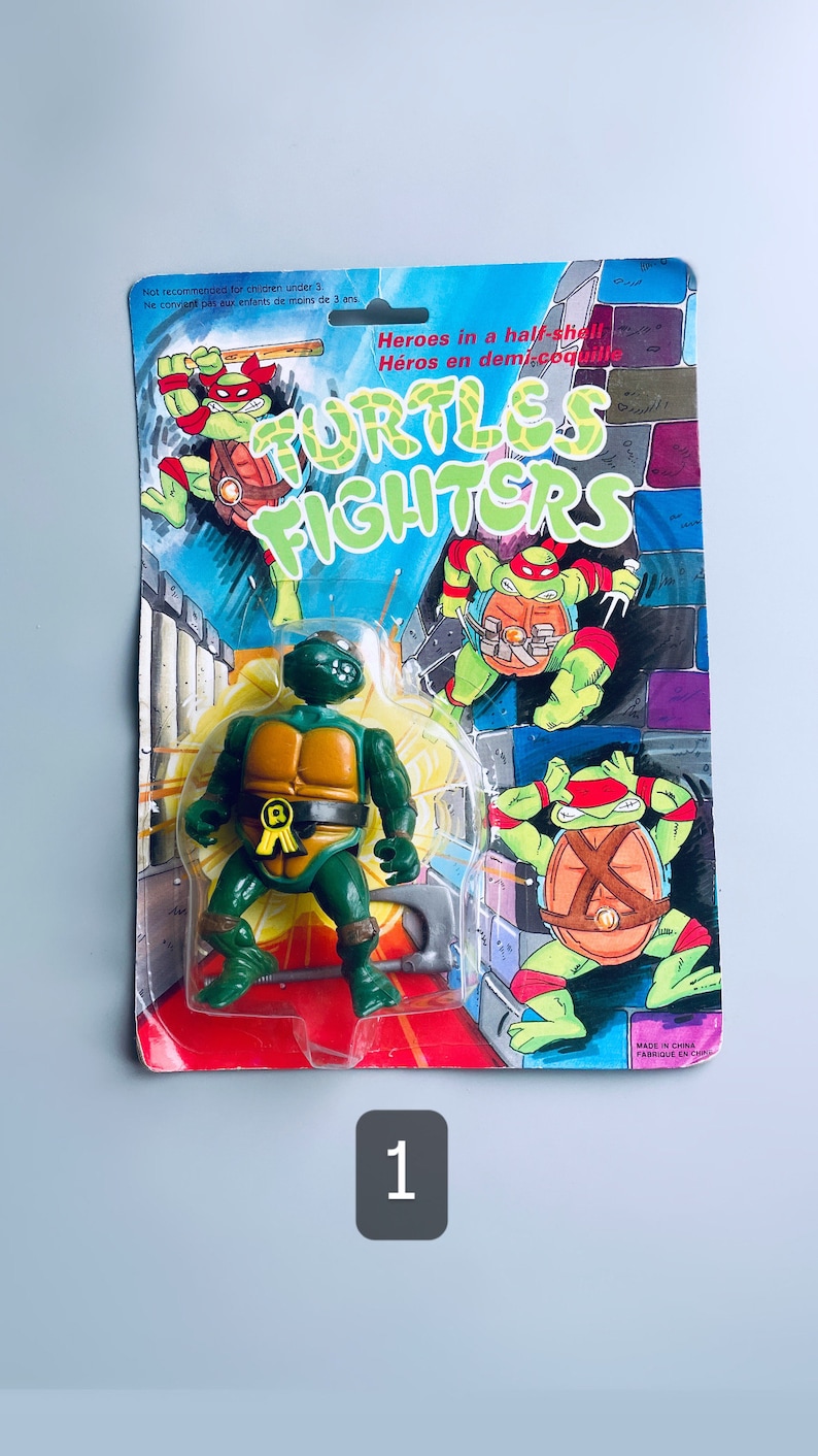 Vintage Turtle Fighters, Tmnt Teenage Mutant Hero Turtles Bootleg Action Figures, CHOOSE YOUR OWN, 90's Bootleg Toys, Hero Turtles On Card image 2