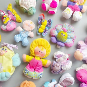 Fisher Price Smooshees, CHOOSE YOUR OWN, Vintage 80&#39;s Smooshies Dolls, Smoooshees Poppie Puppy, Accessories etc. Retro Squishy Toys