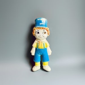 Vintage Squeak Toy Doll, Sanitoy 70's Raggedy Andy Type Boy Rubber Doll, Kitsch Vintage Squeeze Toy