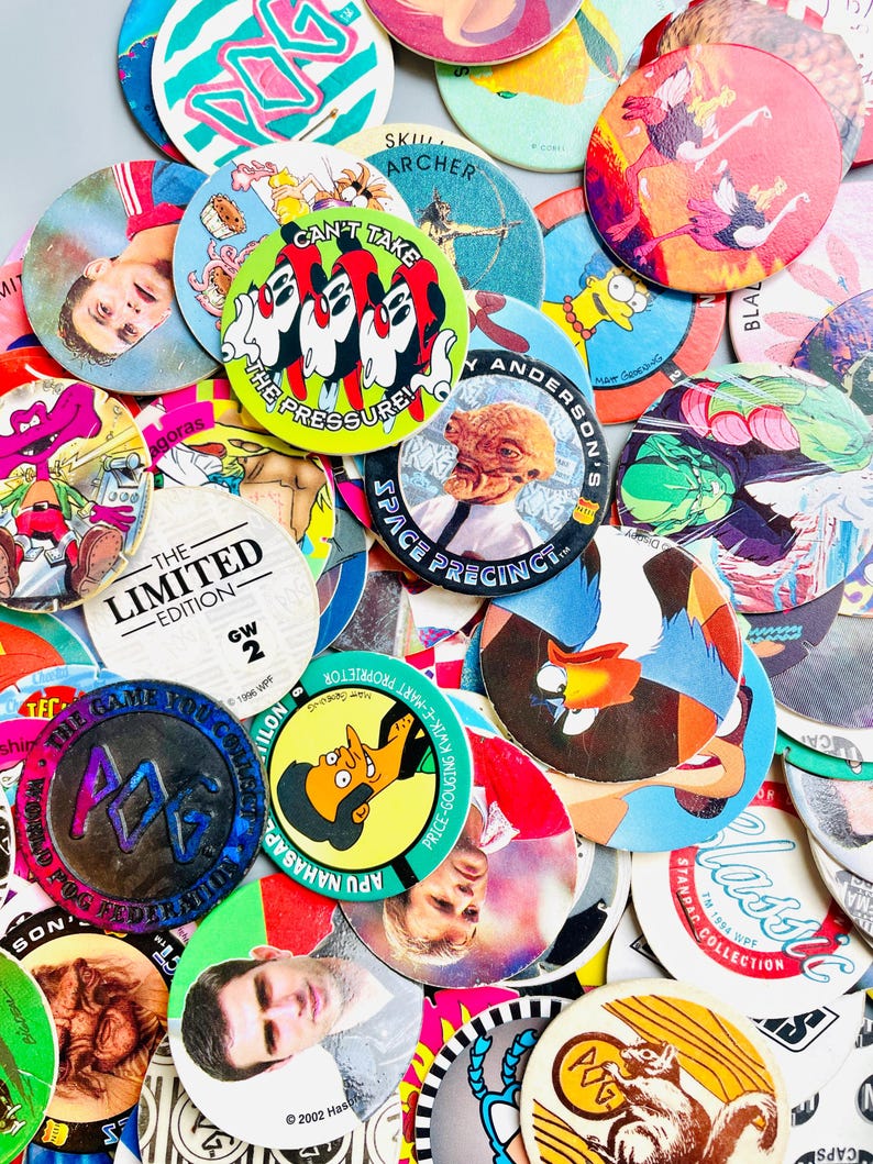 Round Pogs 90's Pogs, Vintage Pogs Lucky Dip, 90's Lion King, Tazos, Pokemon ...