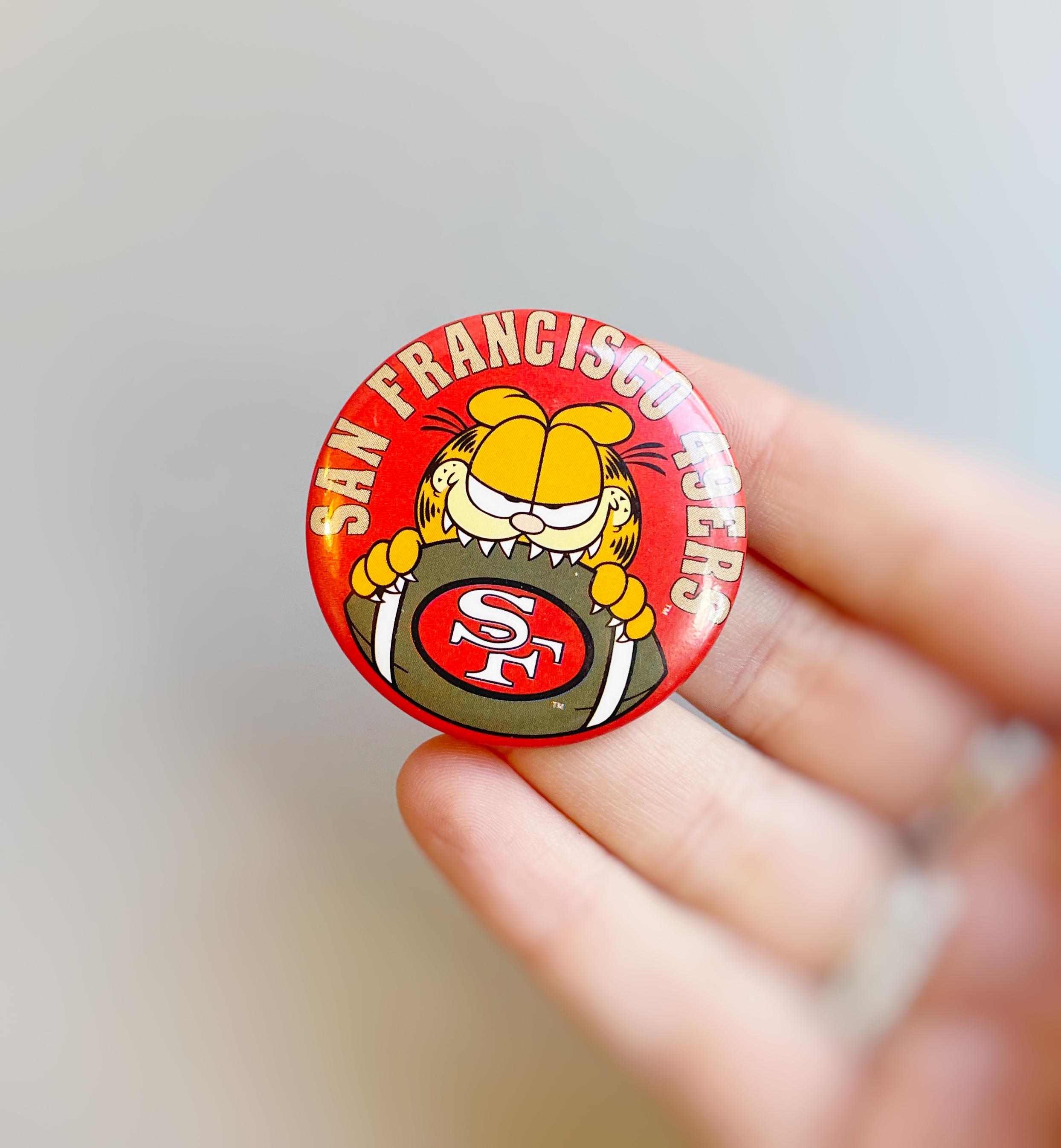 Vintage Garfield 1990 Button, NFL San Francisco 49ers Football