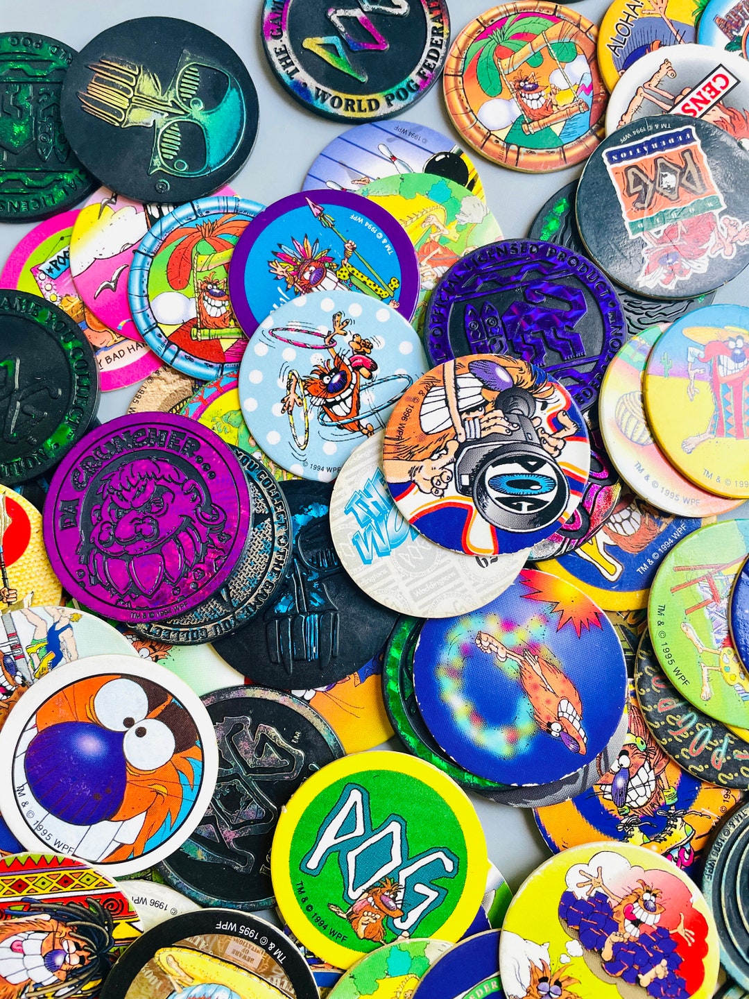 90s Pogs Lucky Dip: Vintage World Tour Pogs With Slammer - Etsy