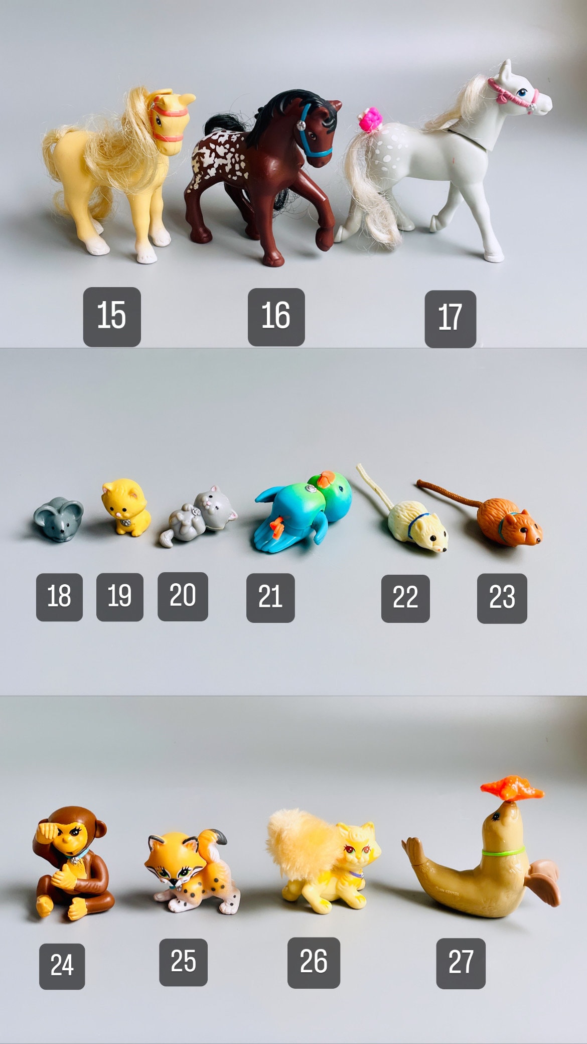 90年代のリトルペットショップのフィギュア、自分で選ぼう