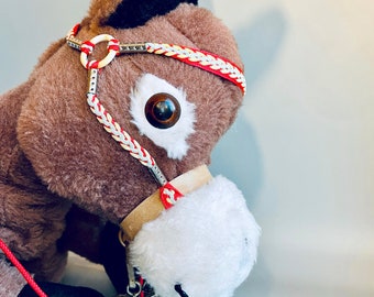 ヴィンテージ メリーソート ロバ パジャマケース、ベルと手綱付き