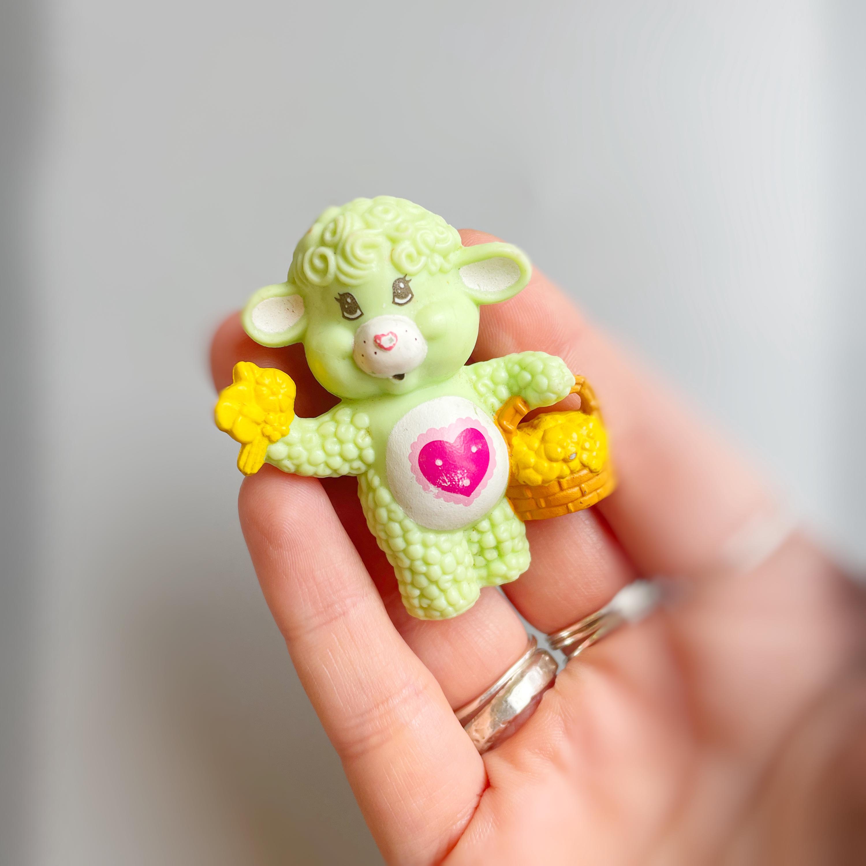 Vintage Gentle Heart Lamb Care Bear Mini Figure, Green Care Bear