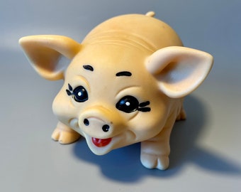 豚の鳴き声のおもちゃ、ヴィンテージの豚のおもちゃ、ゴム製の豚の