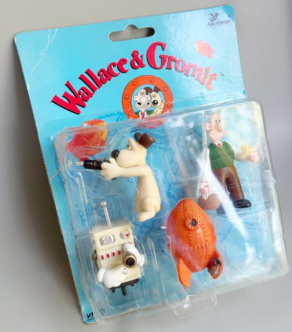 Wallace and Gromit A Grand Day Out Figurines, Rare Wallage