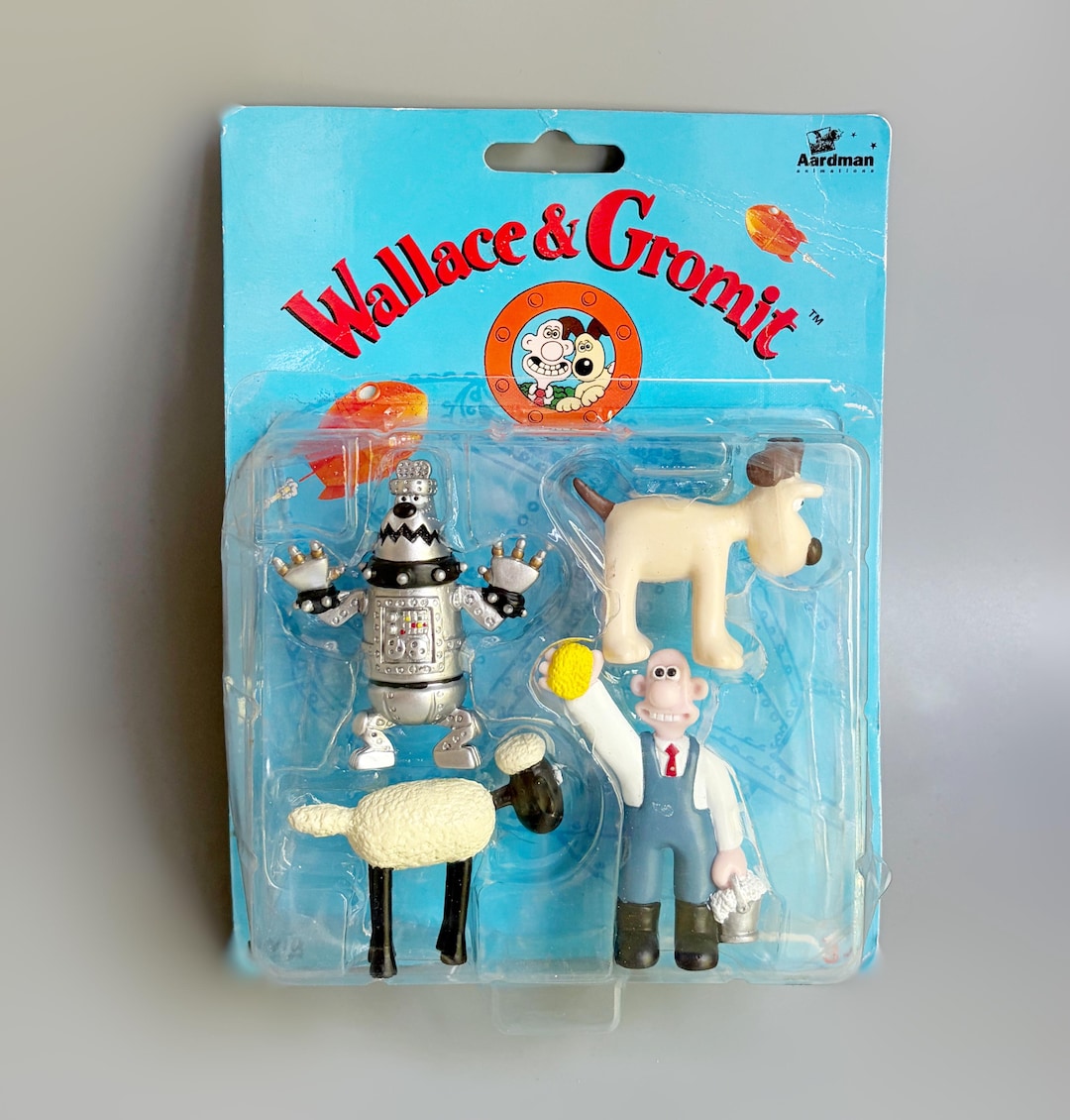 Wallace and Gromit Figurines A Close Shave, Rare Wallage & Gromit