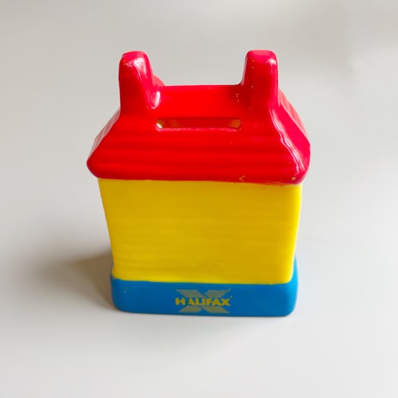 Vintage 90's Money Box, Little Extra Club Halifax Plastic Red