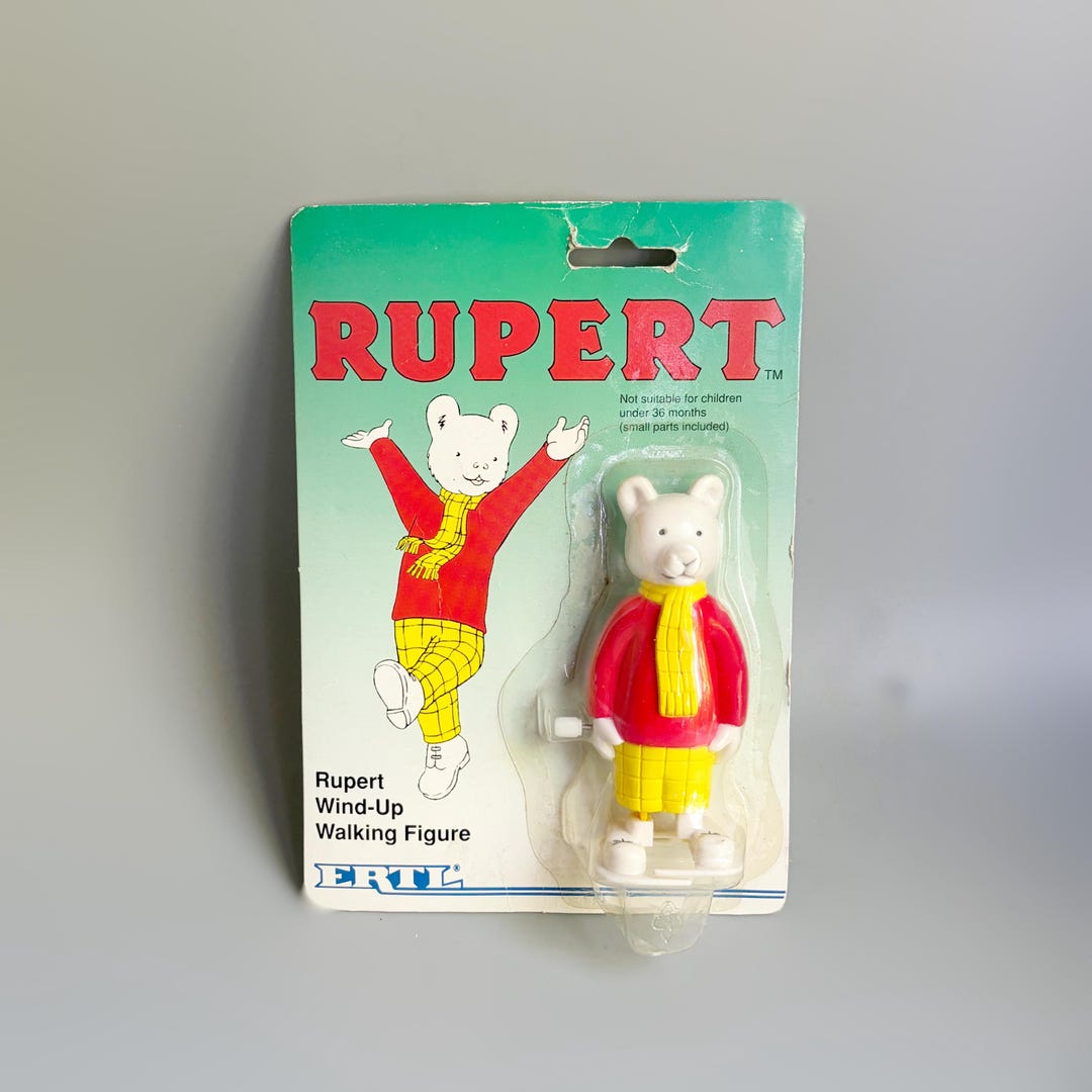 Rupert Bear Wind up Walker, 90's Rupert Bear Collectible, Rupert