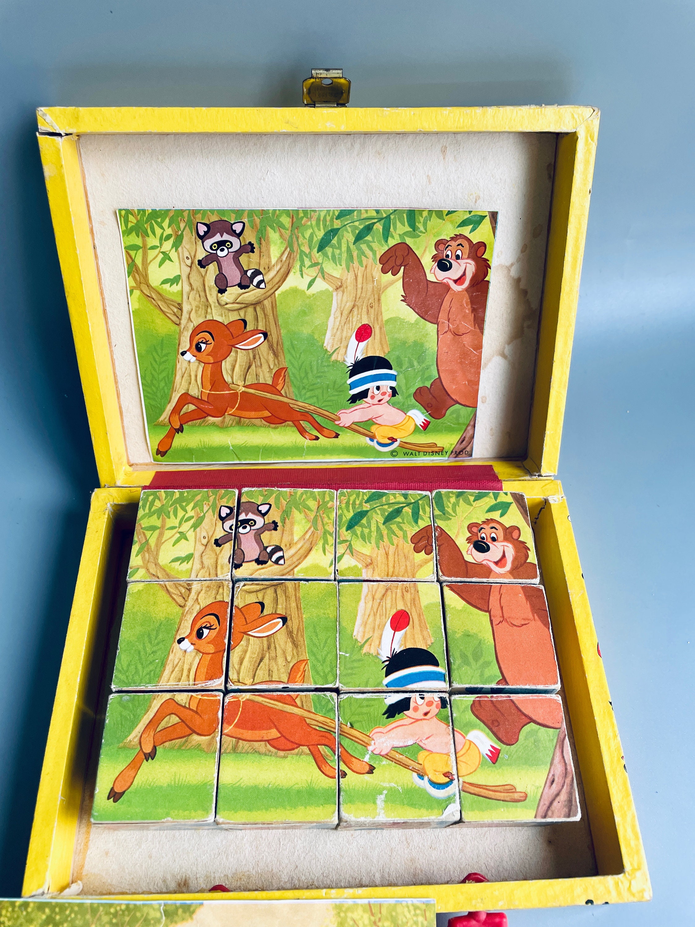 Vintage Disney Picture Blocks, Disney Picture Cubes, Three Little