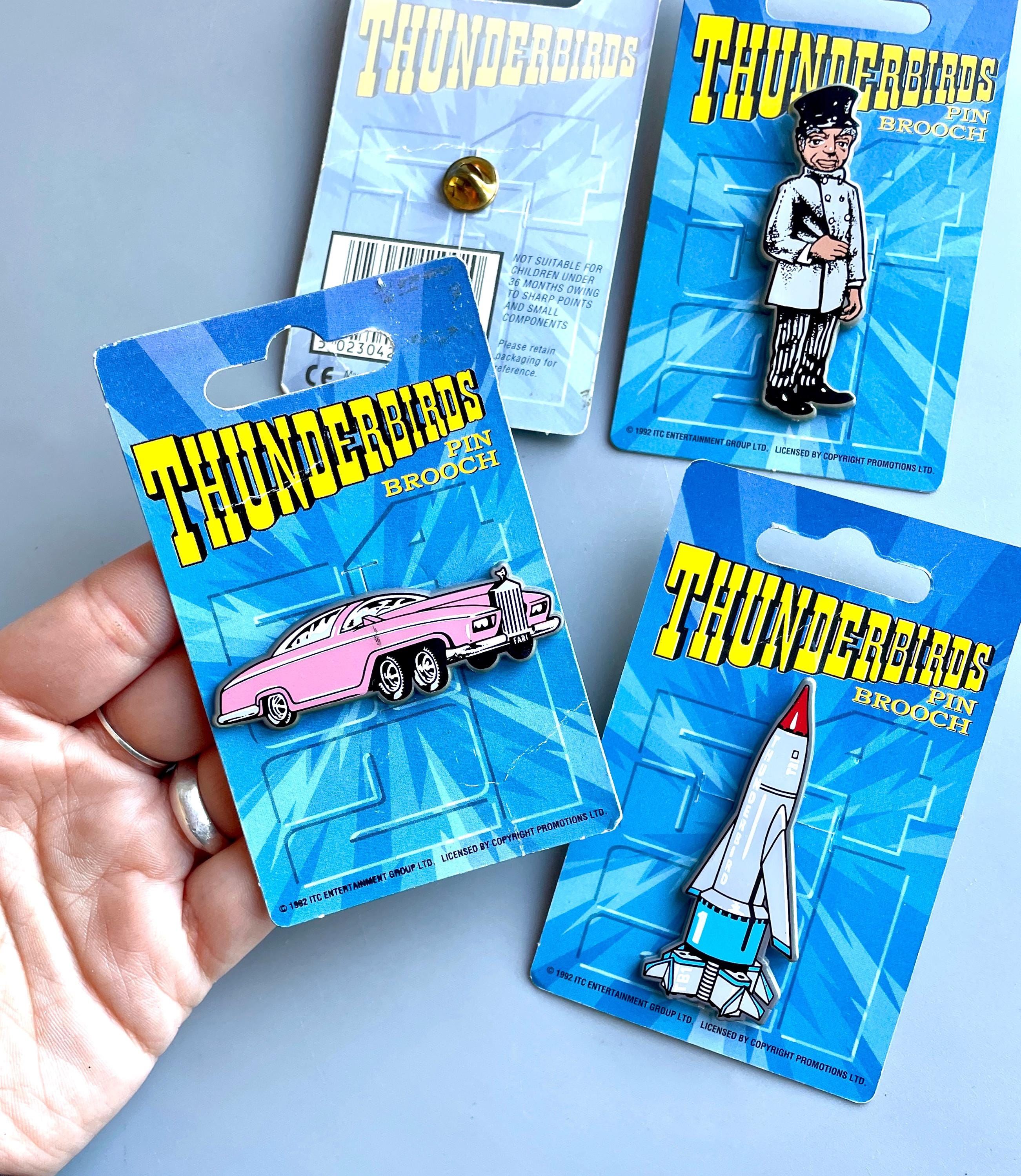 Thunderbirds Vintage Pin Badge, CHOOSE YOUR OWN, Vintage Carded