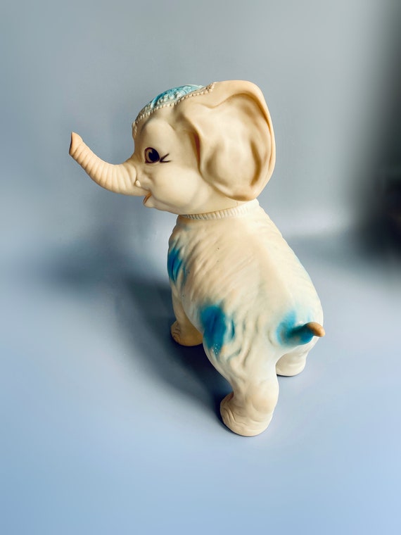 SUN RUBBER CO. 1955刻印 ひつじソフビ 2体 笛鳴る 16cm Sun Rubber Co Elephant Squeak Toy, Vintage Kitsch Elephant, 50's