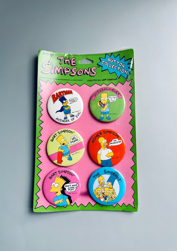 90's Original Simpsons Pin Badge Sets, Retro True… - image 2