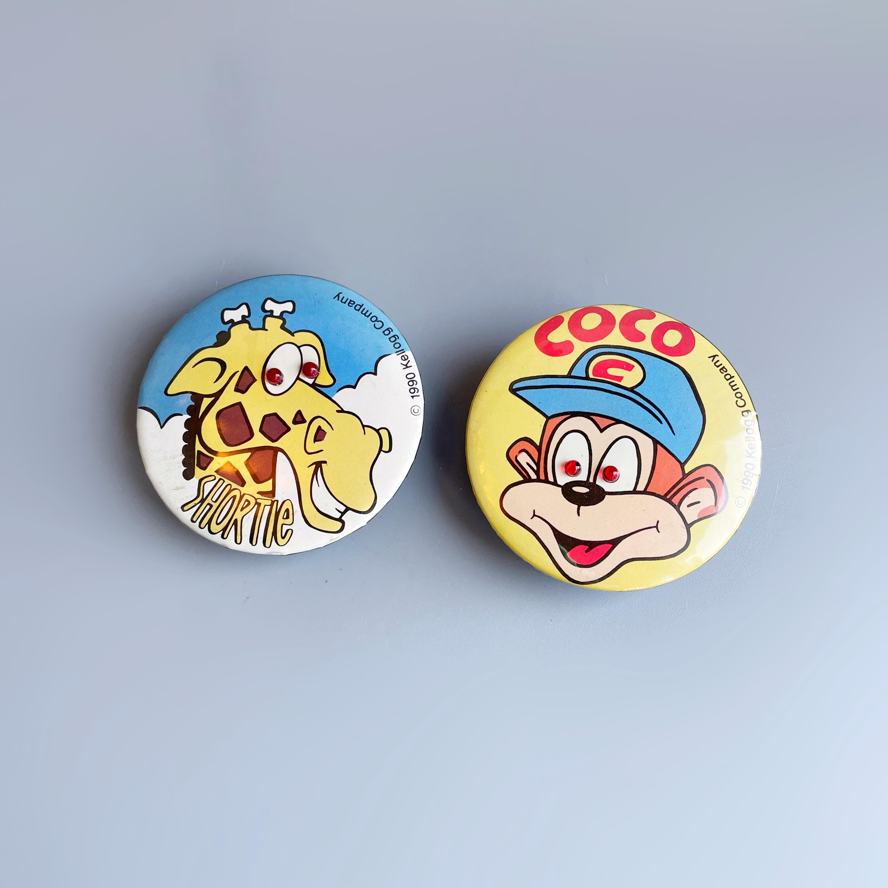 ココひつじ出品 Kellogs Coco Pops Badges, (UNTESTED) 90's Promotional Cereal