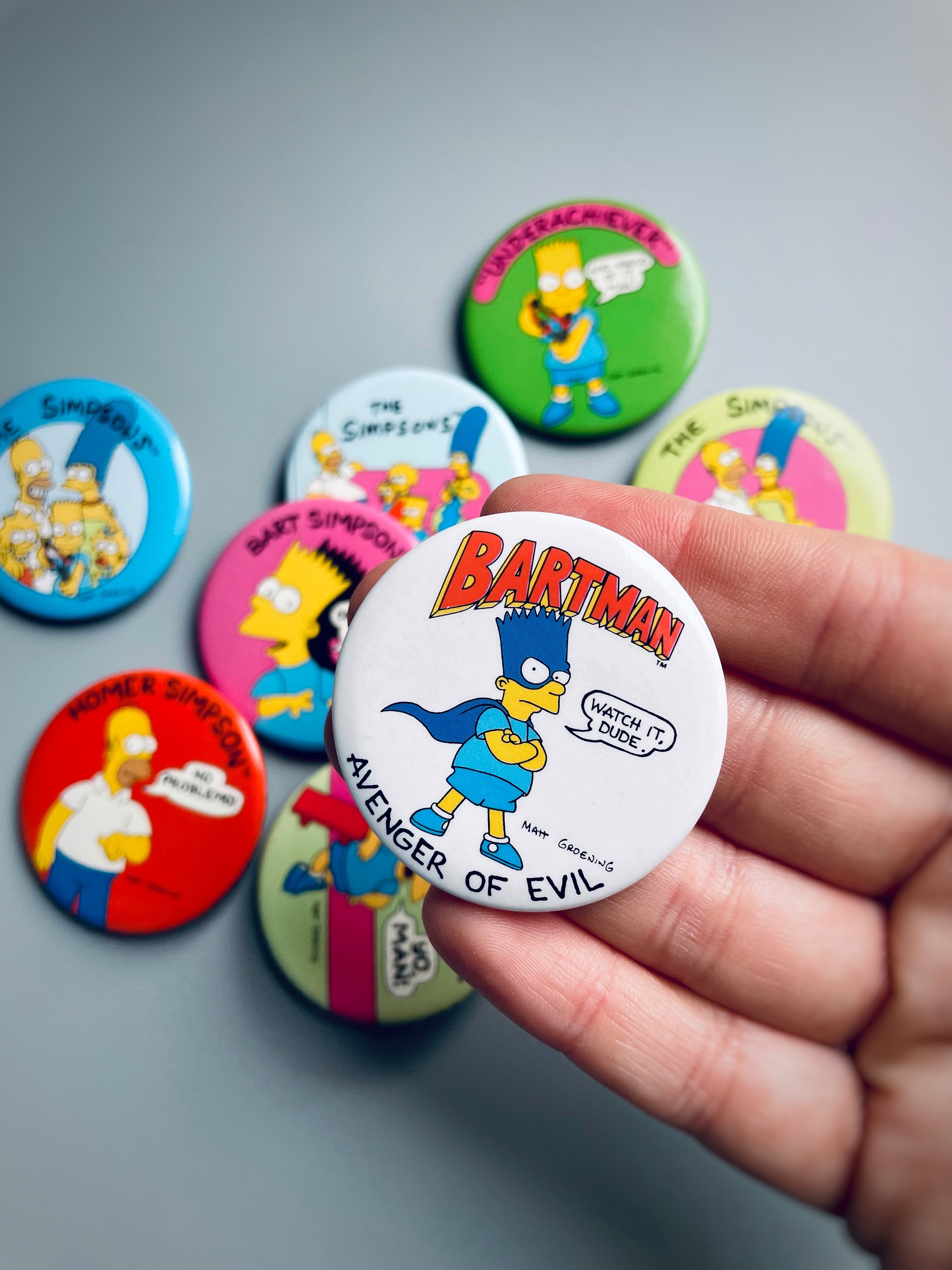 The Simpsons Vintage Button Badges, CHOOSE YOUR OWN, 90's the Simpsons ...