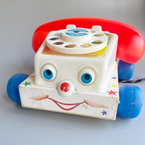 Fisher Price Chatter Telephone, Vintage Fisher Price Smiling Phone, 2000'S Vintage Kitschy Cute 70's Reproduction