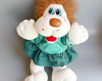 Bright Eyes Pound-puppy's pluche, jointed pluche Pound-puppy's Tv-showpersonage Vintage jaren 80 Tonka-knuffel