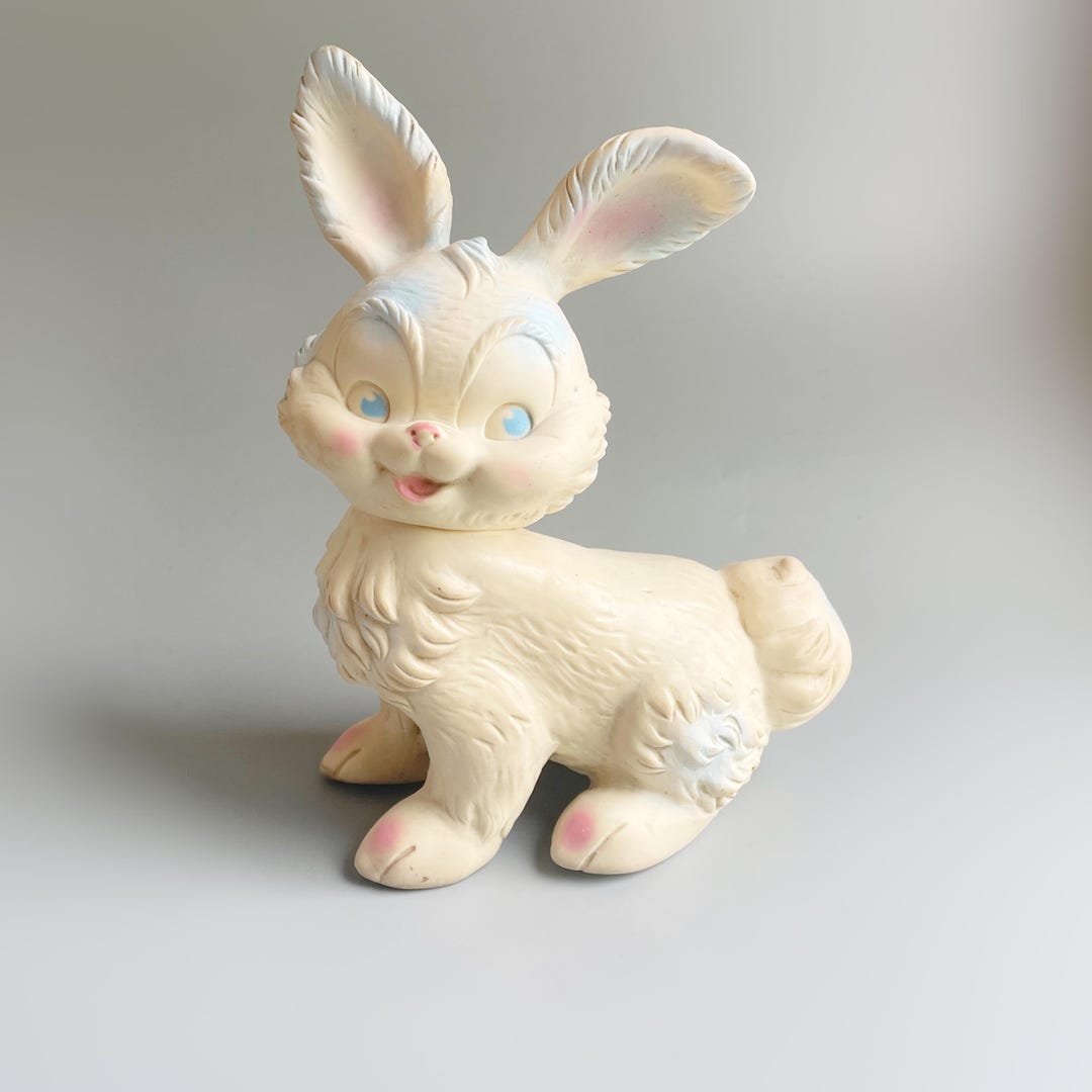 Edward Mobley Bunny Squeak Toy, Pinkie the Rabbit Vintage Rubber Squeak ...