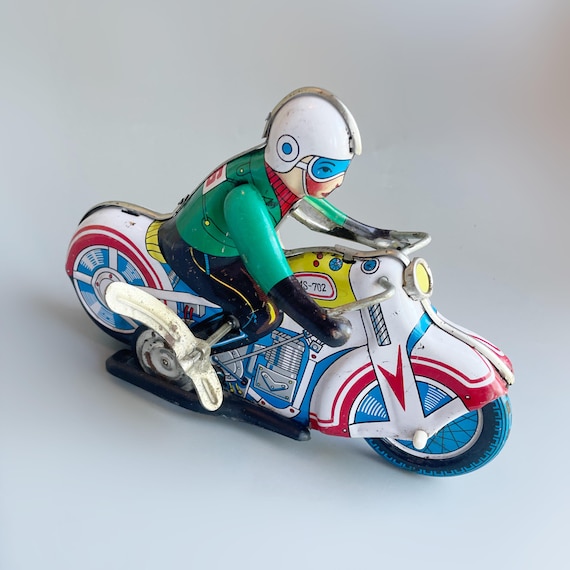 ブリキ おもちゃ バイク 式 ターンアクション 日本製 日本製 バイク型