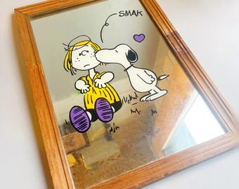 ヴィンテージ スヌーピー＆ペパーミントパティ ミラー、スヌーピーが