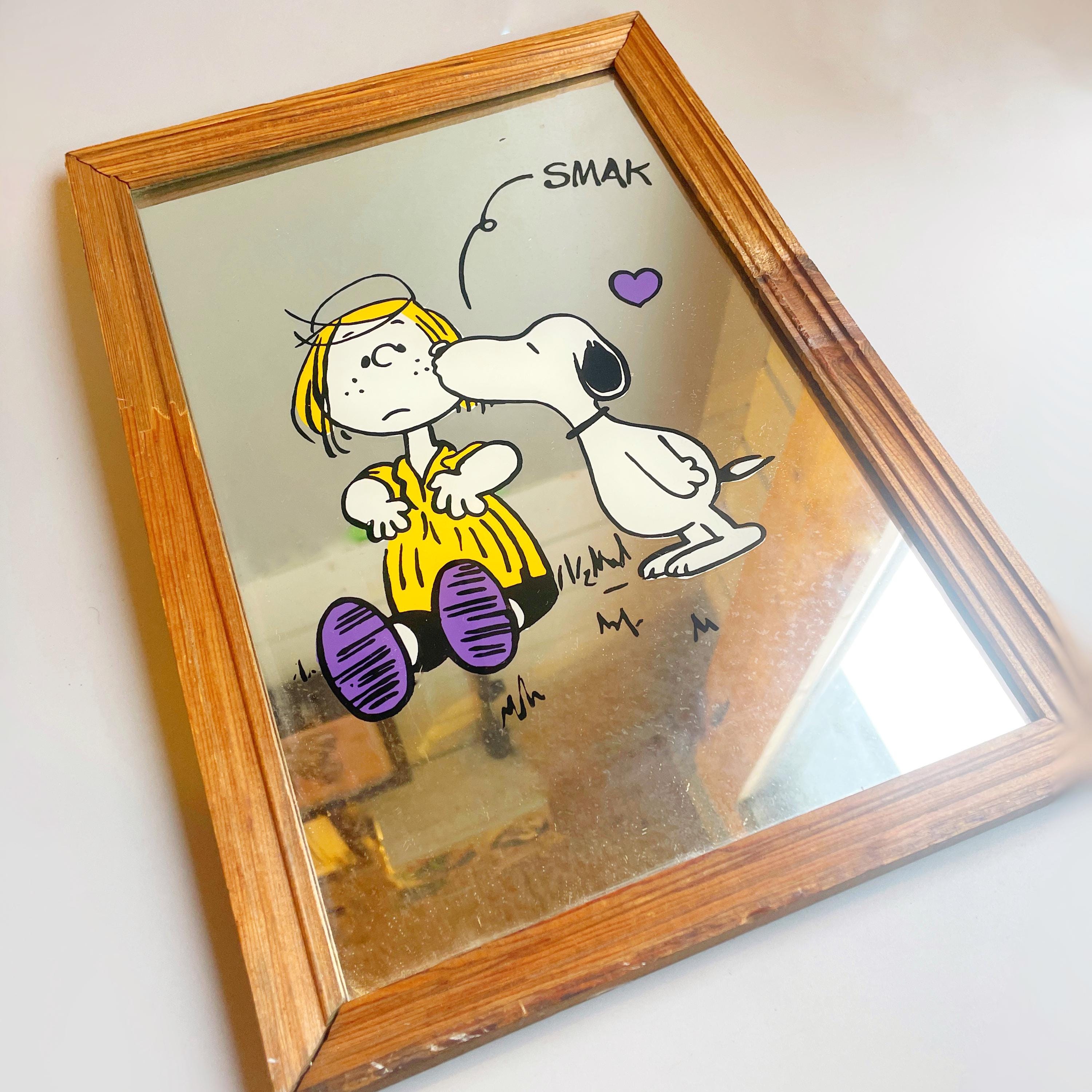 スヌーピー SNOOPY &WOODSTOCK パブミラーレトロヴィンテージ スヌーピーパブミラー【店舗•ディスプレイ】送料無料〈vintage