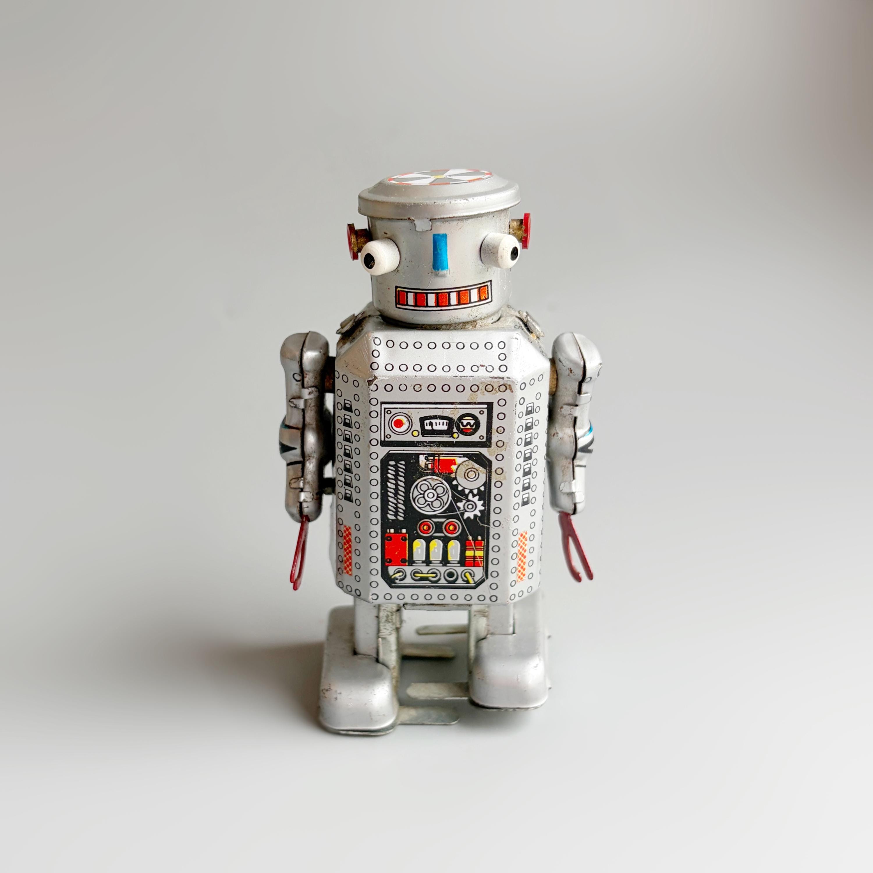 ブリキのおもちゃのゼンマイ式ロボット - Etsy 日本