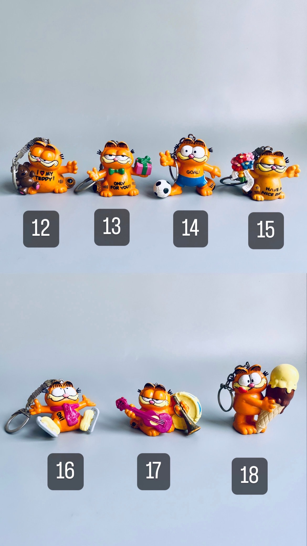 ヴィンテージ ガーフィールド キーチェーン、自分で選ぶ、レトロ