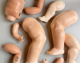 Piezas de muñecas antiguas compuestas, ELIJA LA SUYA, Piezas de muñecas antiguas para reparación de manualidades, repuestos para fabricación de muñecas, piezas de muñecas espeluznantes