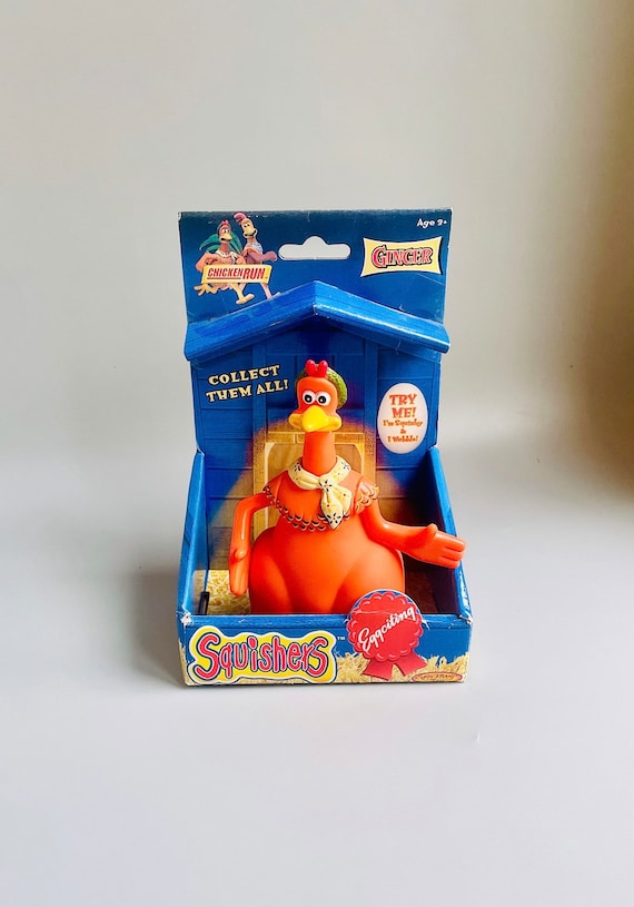 スケールモデル 新作 Chicken Run Ginger Squishers in Box, Vintage 2000's Original ぬいぐるみ