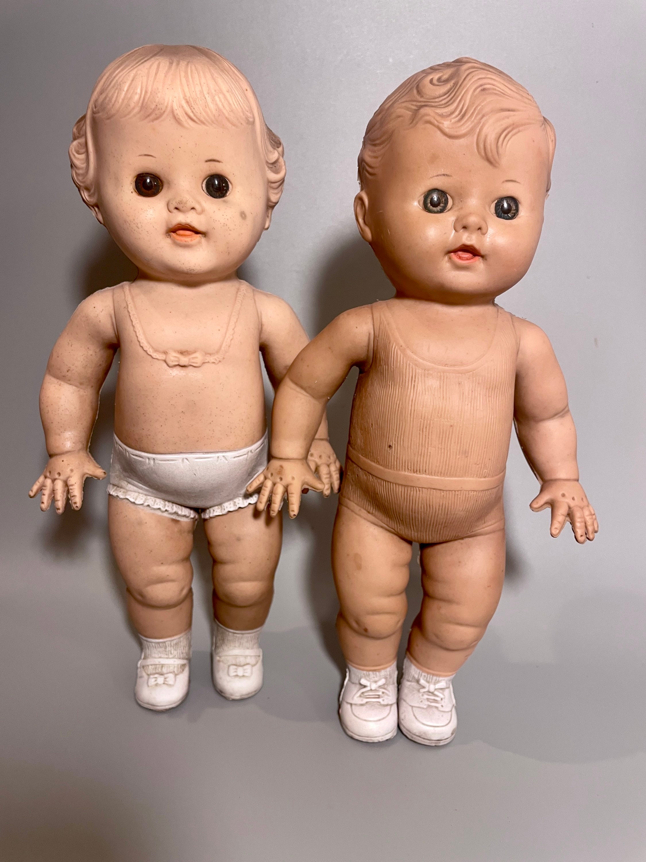 Vintage Sun Rubber Co Tod-l-dee & Tod-l-tim Dolls: 1950s Kitsch