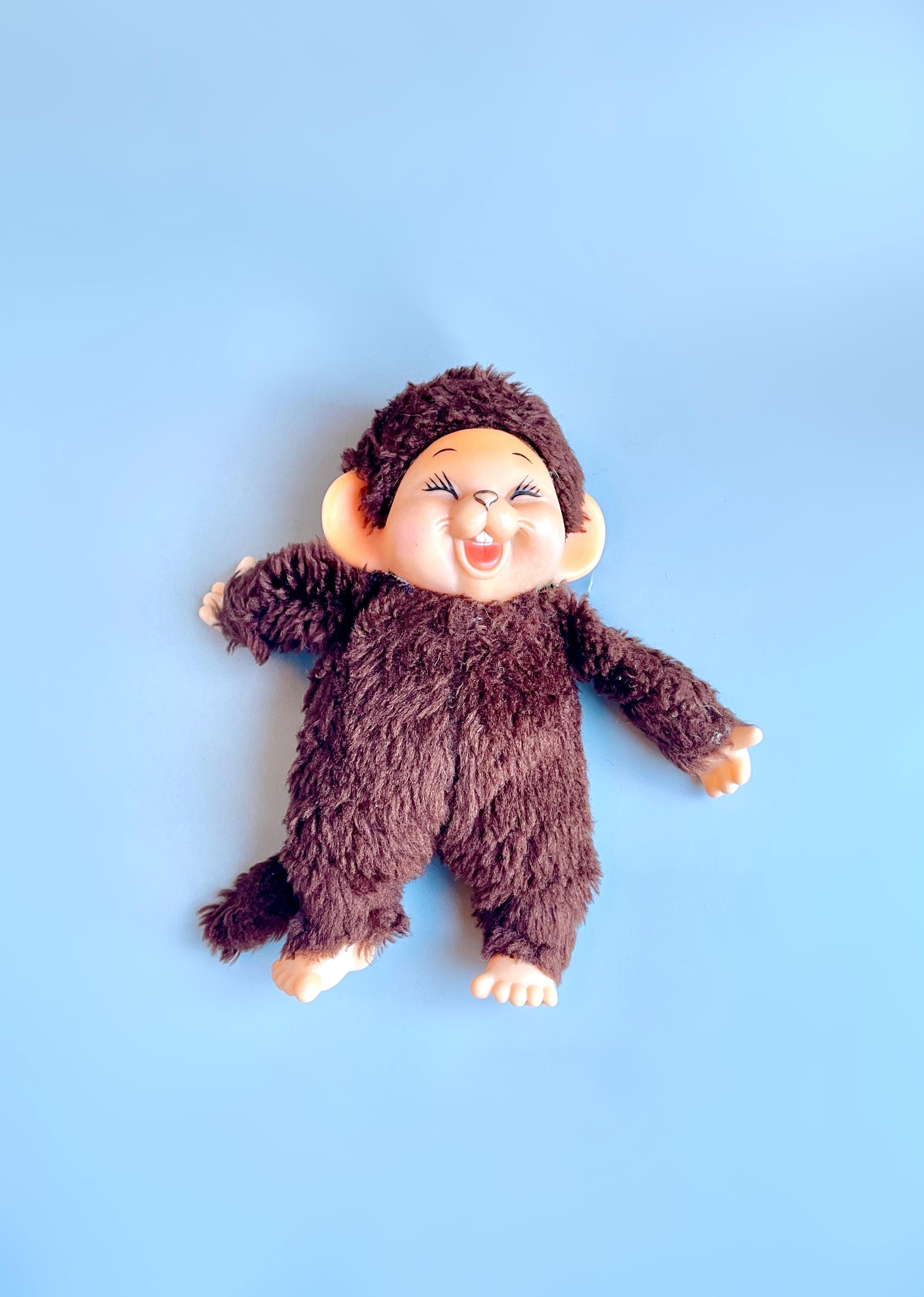 ビンテージ　モンチッチ ヴィンテージ モンチッチ型ぬいぐるみ、7インチ プラスチックフェイス