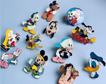 Badges à épingles en émail Disney rétro, CHOISISSEZ VOTRE PROPRE, Badges Disney, Dingo, Minnie Mouse, Ducktails Etc Trading Pins