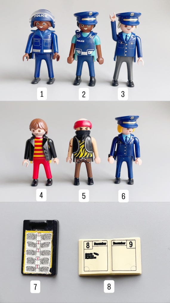 Vintage Playmobil Police, CHOOSE YOUR OWN, 1980's 90s Playmobil Dolls, 3165  Police Hq, 5718 Jail Cell, 3623 Spares Repairs Robbers Loot