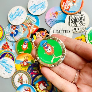 Text Pogs 90's Pogs, Vintage Pogs Lucky Dip With SLAMMERS, 90's World Tour Pog ...