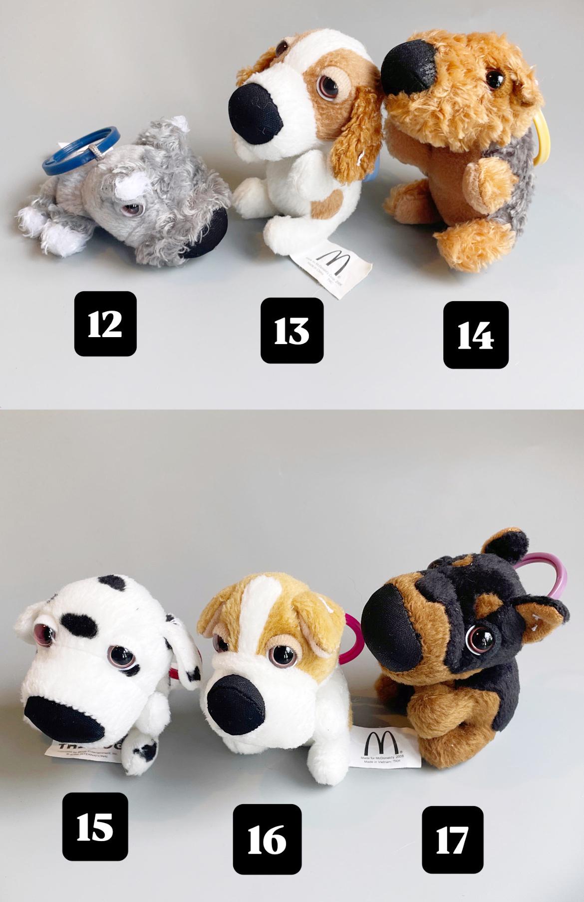 The Dog Plush, Mcdonalds Happy Meal 2005 the Dog Plushies Artlist