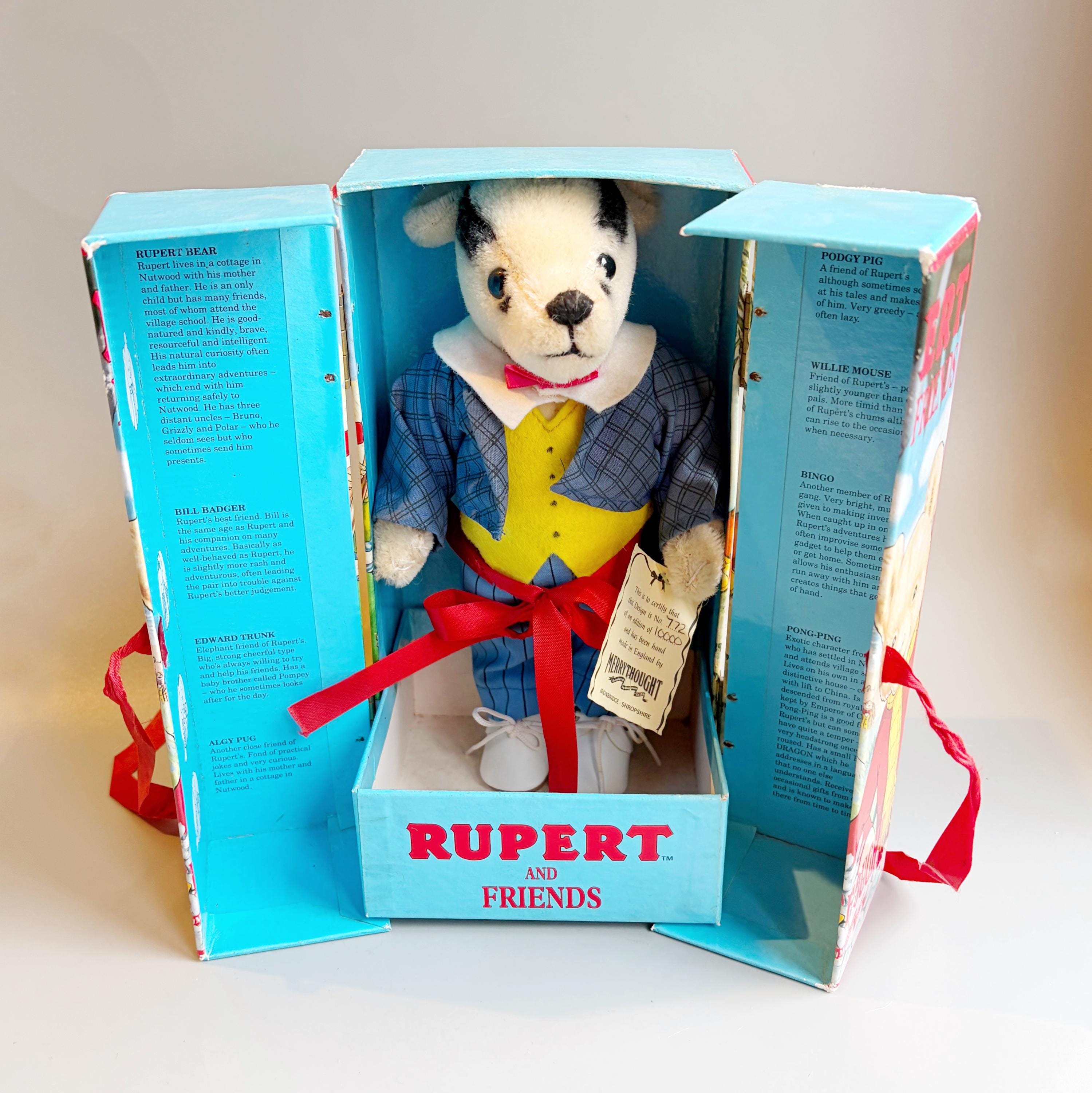 Merrythought Bill Badger Rupert Bear, Limited Edition Badger in