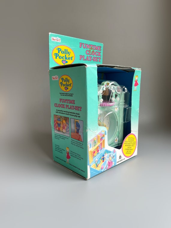 Polly Pocket Funtime Clock Play Set in Original Box, Boxed Polly