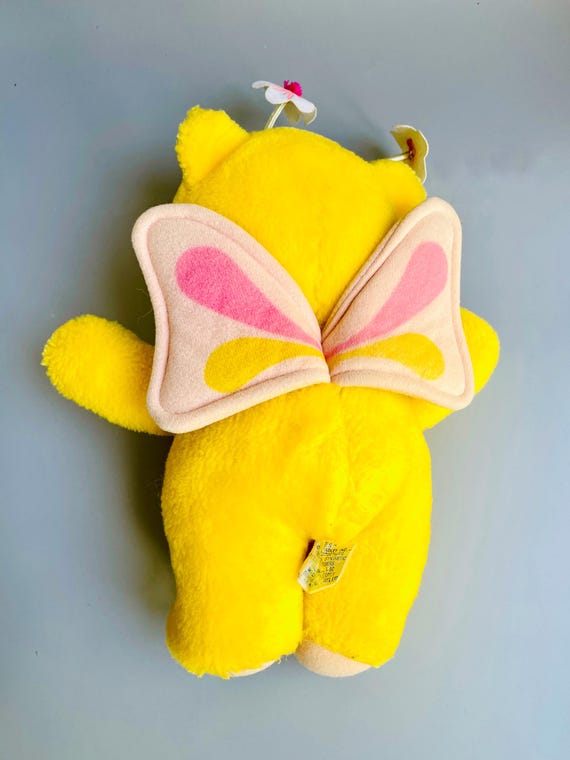 Vintage Wuzzles Butterbear Plush Toy, 1980's Disney Hasbro Pastel
