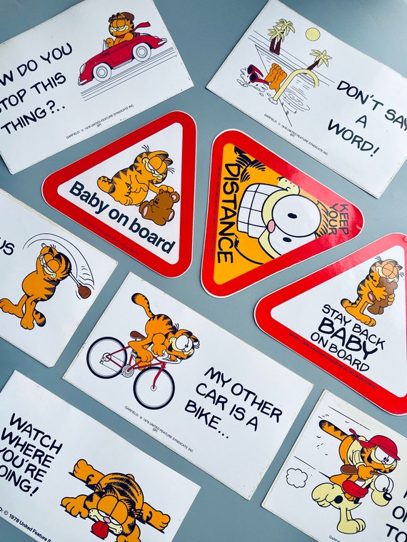 Vintage Garfield Bumper Stickers, CHOOSE YOUR OWN Garfield Car Stickers, Vintage Funny Garfield Stickers, Retro Garfield The Cat