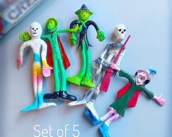 Vintage Halloween Bendy Figures, CHOOSE YOUR OWN, 70's 80's Toy
