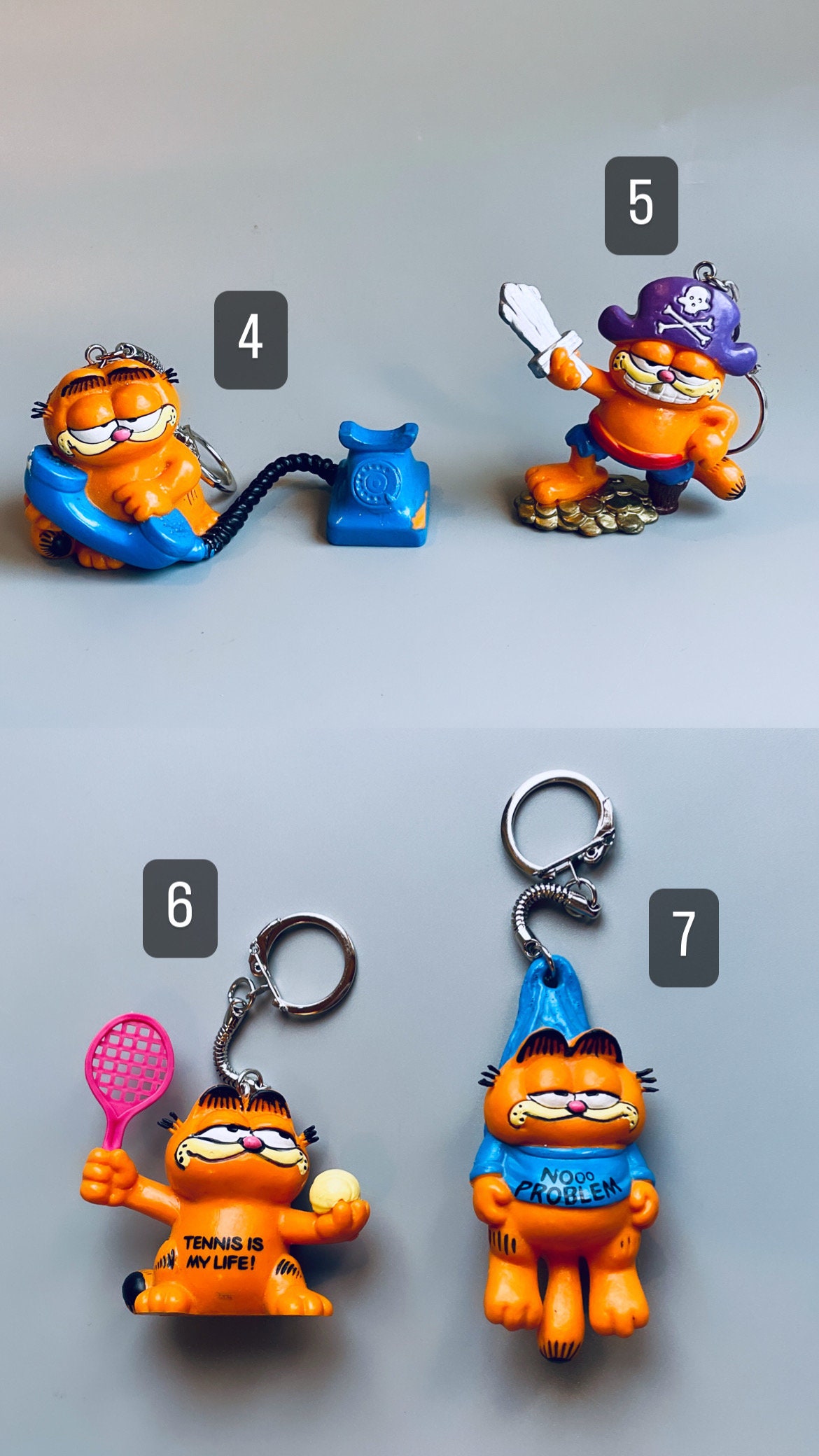 ヴィンテージ ガーフィールド キーチェーン、自分で選ぶ、レトロ